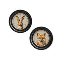 Buy Fox and Hare Round Framed Art Prints in Sustainable Wood