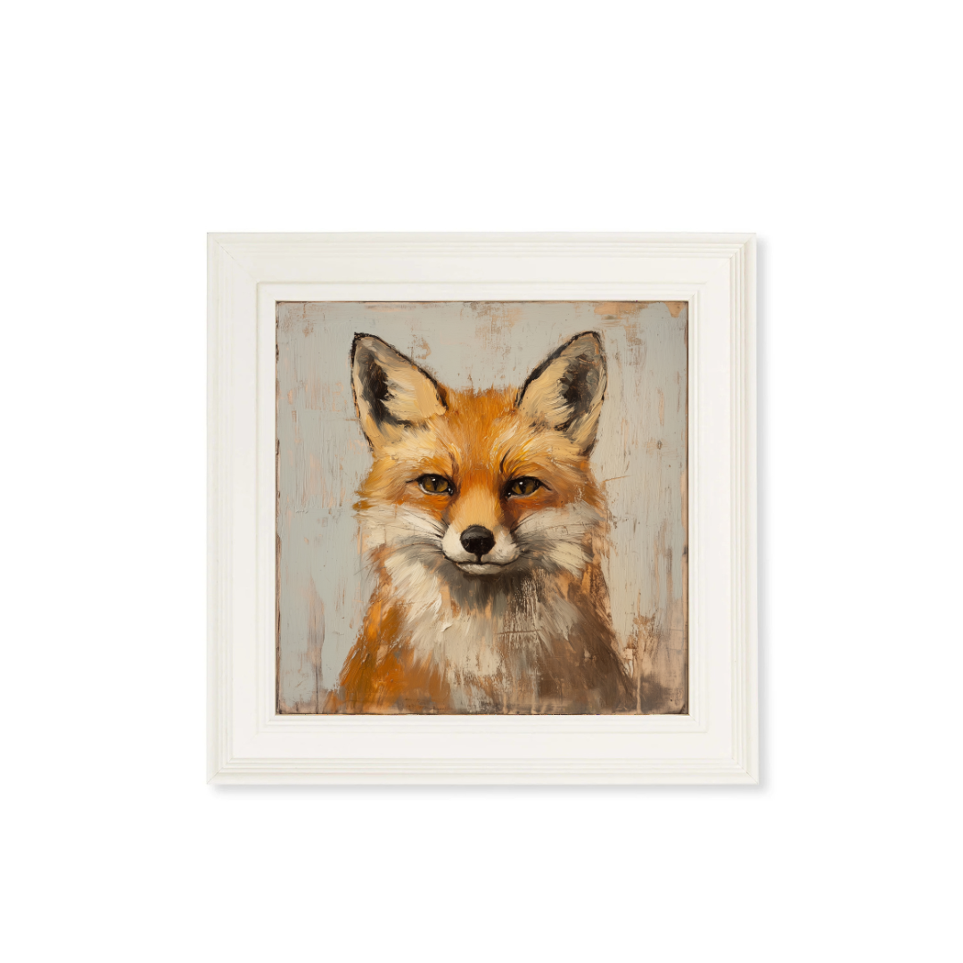 Buy Framed Fox and Hare Square Art Prints in Sustainable Wood
