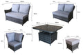 Buy Francesca Corner Dining Set | Grey Rattan Hi/Lo Table Online For Sale
