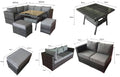 Buy Georgia Mixed Brown Rattan Corner Dining Set with Glass Table