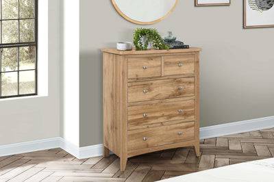Buy Hampstead 3+2 Chest Oak five drawer bedroom storage UK
