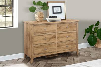 Buy Hampstead 6 Drawer Chest Oak wide bedroom storage UK
