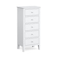 Buy Hampstead White Narrow Tallboy Chest Fully Assembled for Small Bedrooms
