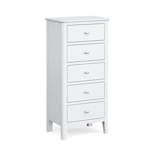 Buy Hampstead White Narrow Tallboy Chest Fully Assembled for Small Bedrooms