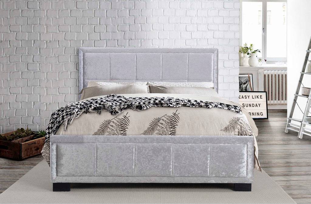 Buy Hannover Fabric Bed Steel Crushed Velvet – Blythe Living