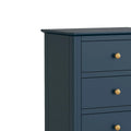 Buy Harrogate Midnight Blue 5-Drawer Chest with Gold Handles