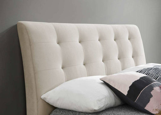 Buy Hemlock Fabric Bed Warm Stone Neutral Bed - Blythe Living