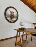 Buy Highland Cow Oxford round framed print UK