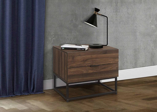 Buy Houston 2 Drawer Walnut Bedside Table - Blythe Living