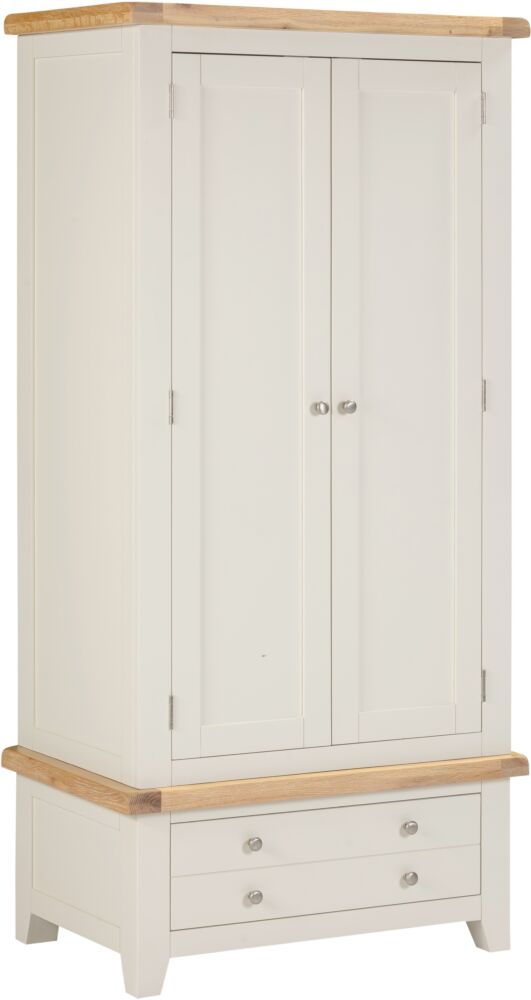 Buy Ivory and Oak Windsor Wardrobe with Two Doors and One Drawer