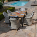 Buy Jakarta teak extending rectangular dining table with chairs
