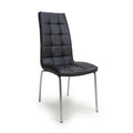 Buy Jenner Leather Effect Black Chrome Dining Chair online UK