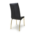 Buy Jenner Leather Effect Black Gold Dining Chair online UK