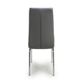 Buy Jenner Leather Effect Grey Chrome Dining Chair for kitchen seating