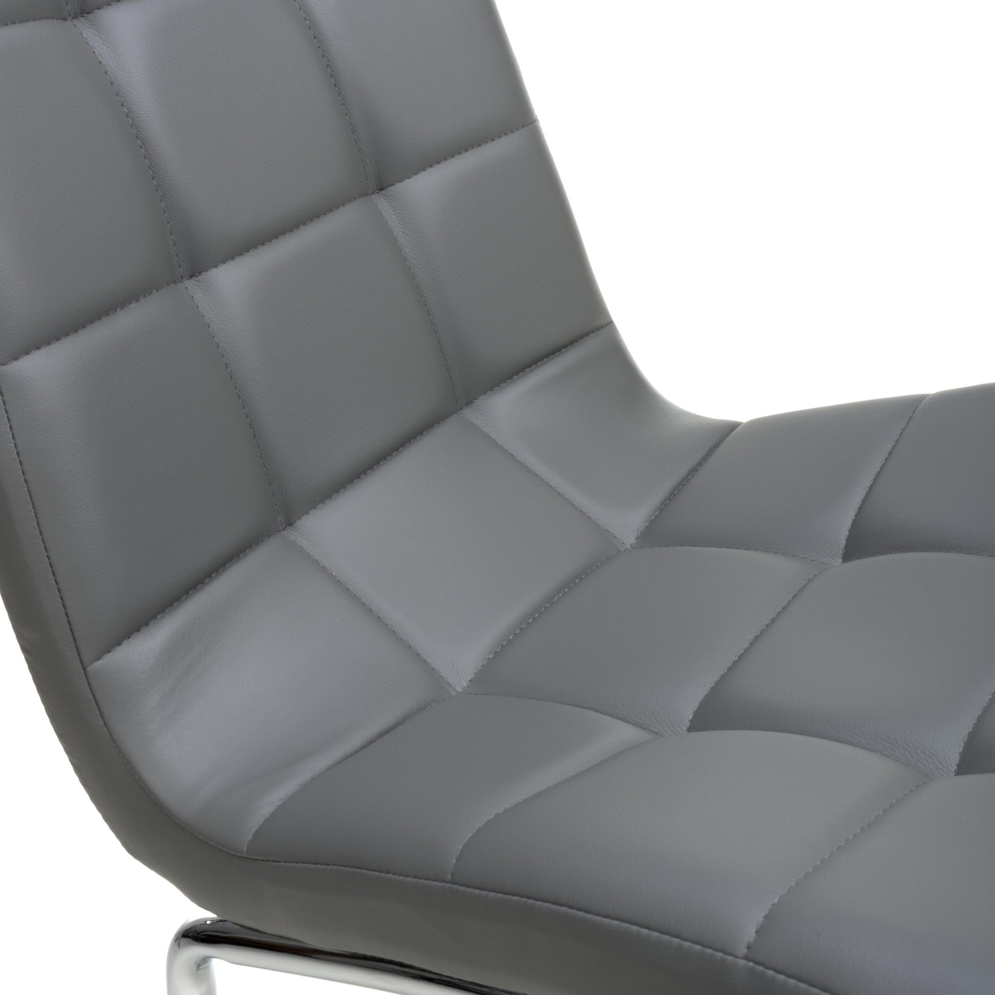 Buy Jenner Leather Effect Grey Chrome Dining Chair online UK