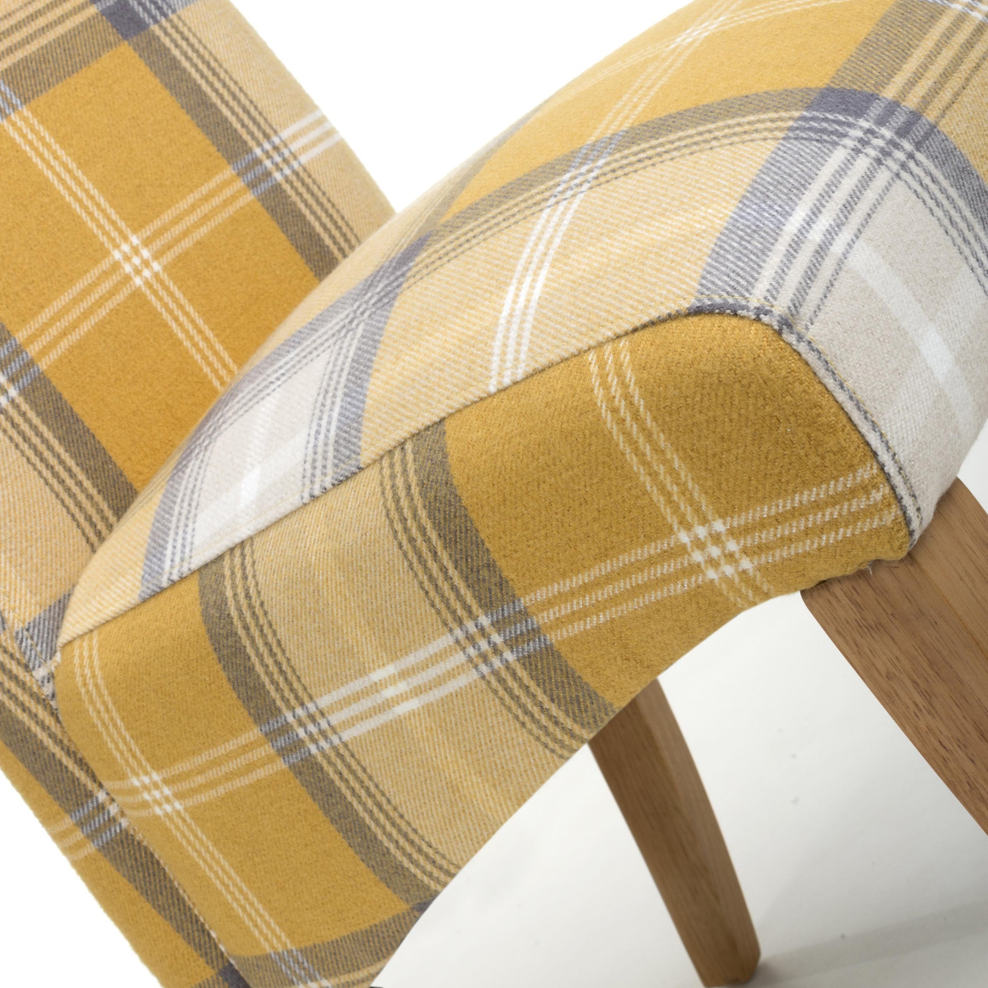 Buy Karta Scroll Back Check Yellow Dining Chair online UK