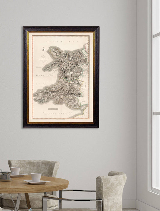 Buy Large 70x95cm c.1809 Wales Map in Oxford Wood Frame