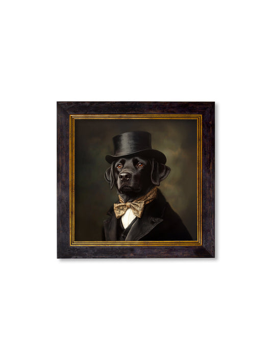 Buy Lord Wagsalot Gentleman Black Labrador Oxford Square Frame UK

