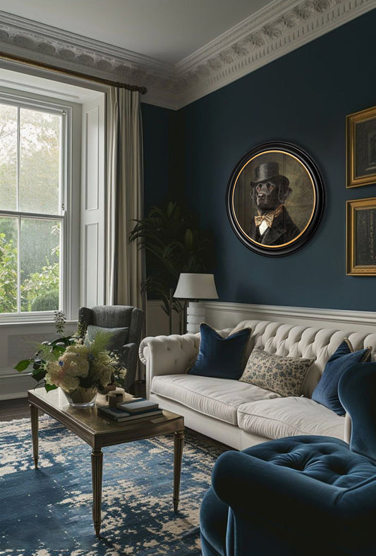Buy Lord Wagsalot Oxford round framed print UK