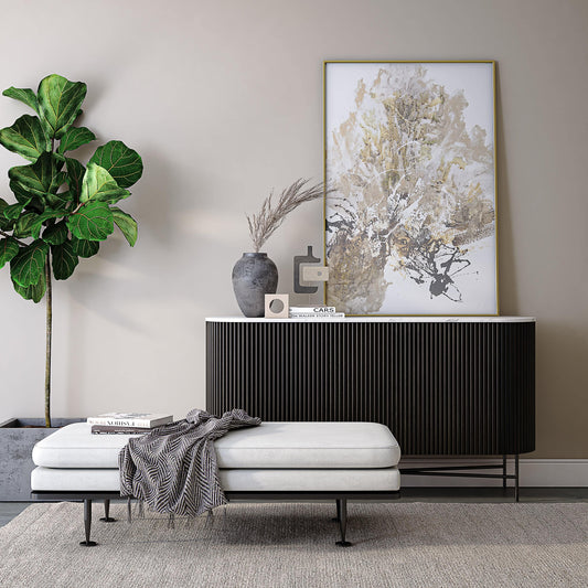 Buy Lucas 160cm Mango Wood Sideboard with Modern Industrial Slatted Front