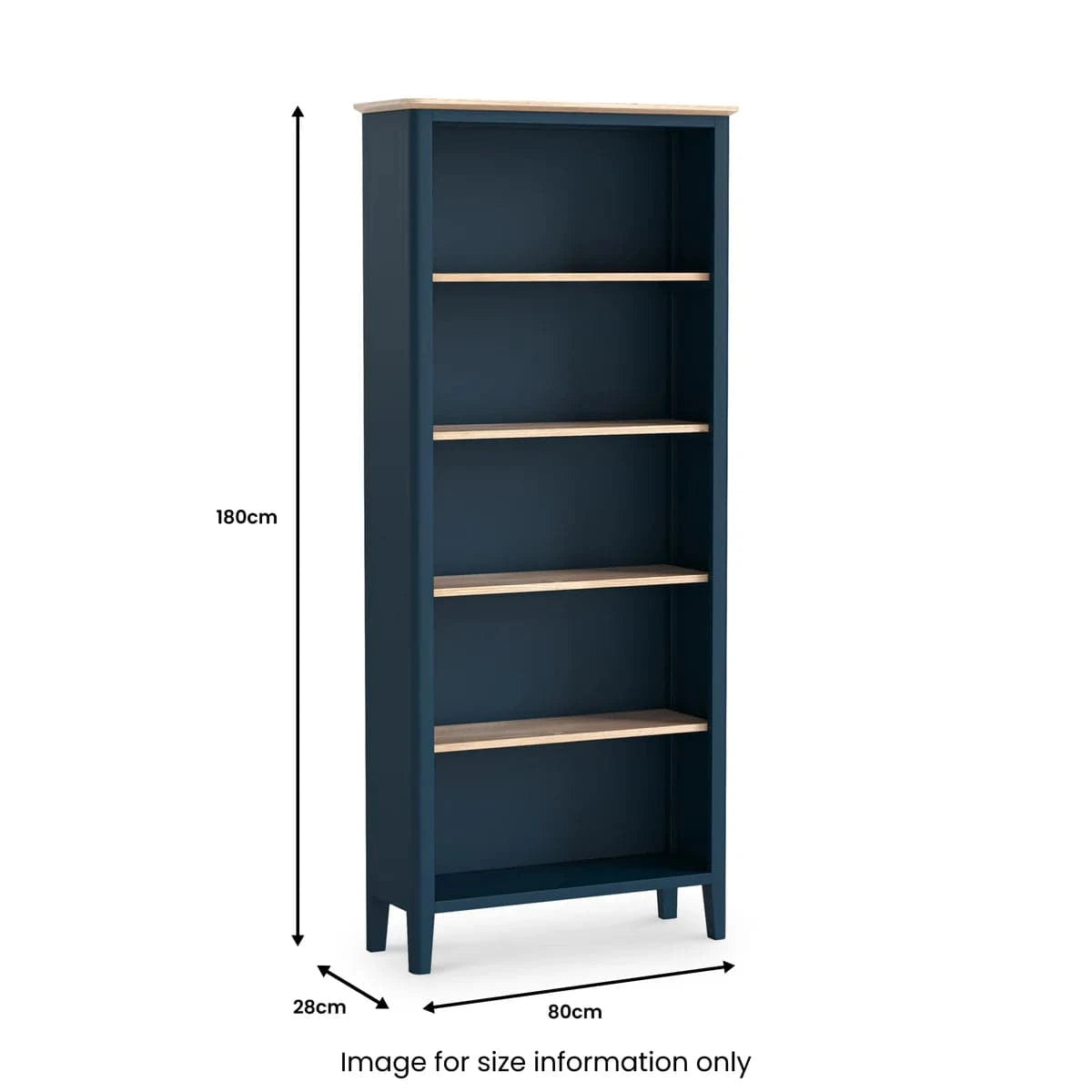 Buy Marlow Navy Large 5-Shelf Bookcase Online 