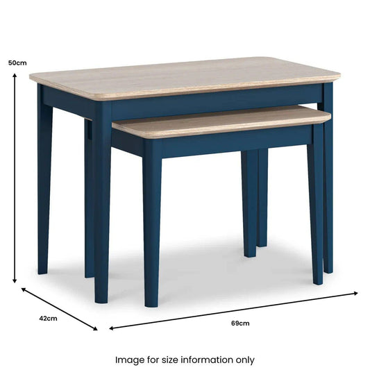 Buy Marlow Navy and Oak Nest of 2 Tables Online - Blythe Living