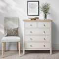 Buy Marlow White 2 Over 3 Chest coconut white bedroom storage UK
