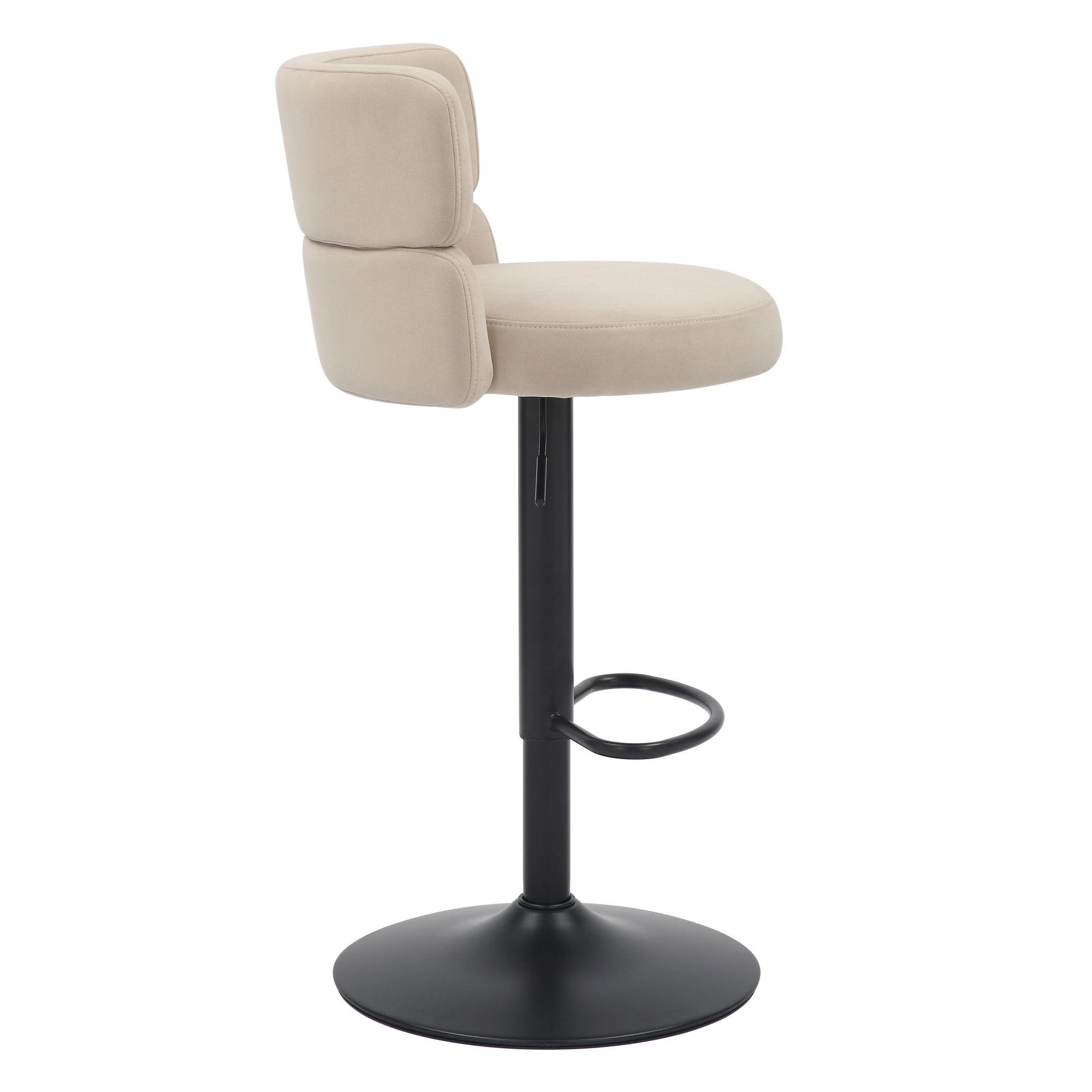 Buy Mason Brushed Velvet Cream Black Bar Stool online UK