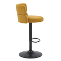 Buy Mason Brushed Velvet Mustard Black Bar Stool online UK