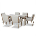 Buy Maze Burford 6 Seat Aluminium Rectangular Dining Set Almond by Blythe Living