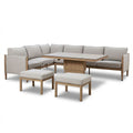 Buy Maze Burford Large Aluminium Corner Dining Set with Footstools Almond by Blythe Living