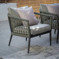 Buy Maze Monaco rope weave large corner sofa set armchair ivy green UK