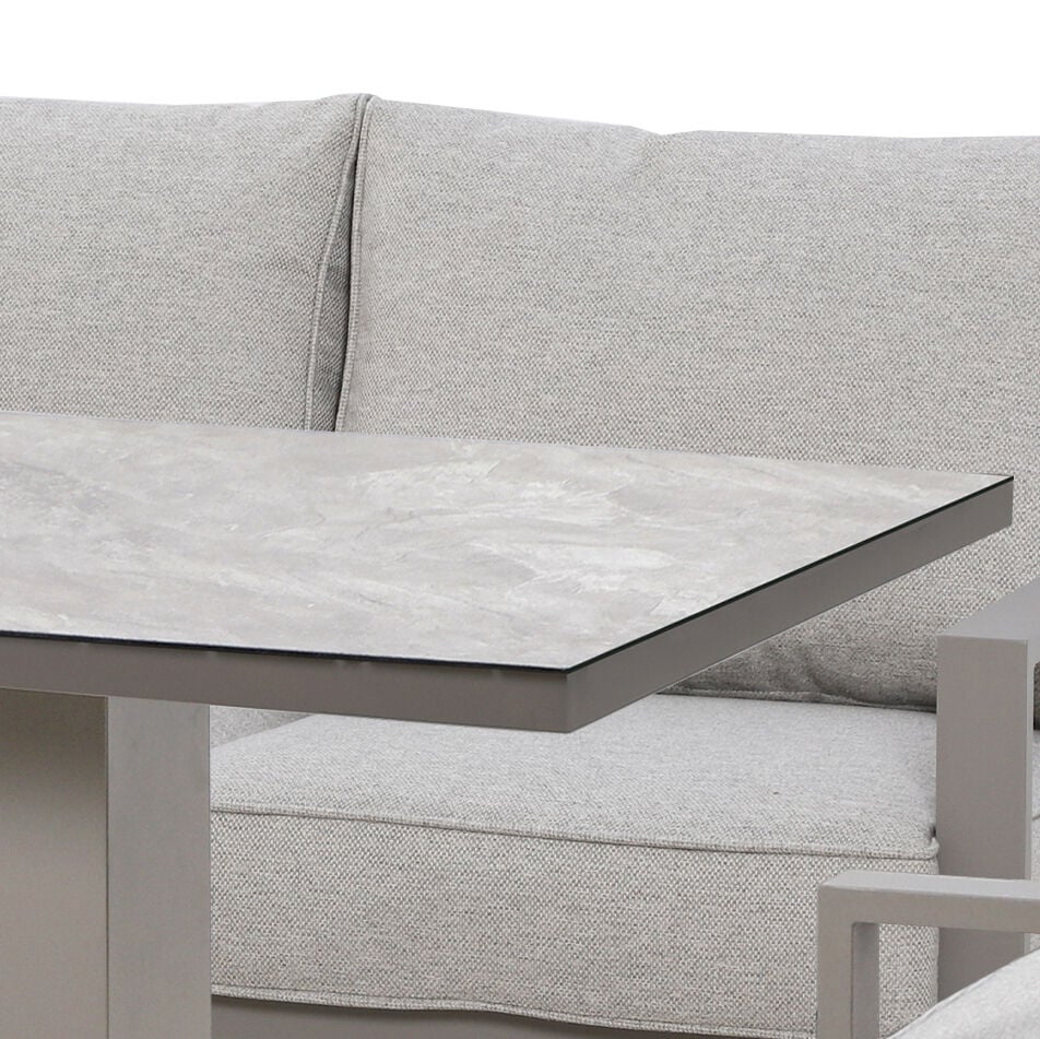 Buy Maze Montreal Aluminium Large Garden Corner Dining Set Cool Linen by Blythe Living