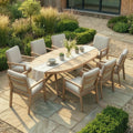 Buy Maze New York 8 Seat Oval Aluminium Dining Set for modern outdoor dining