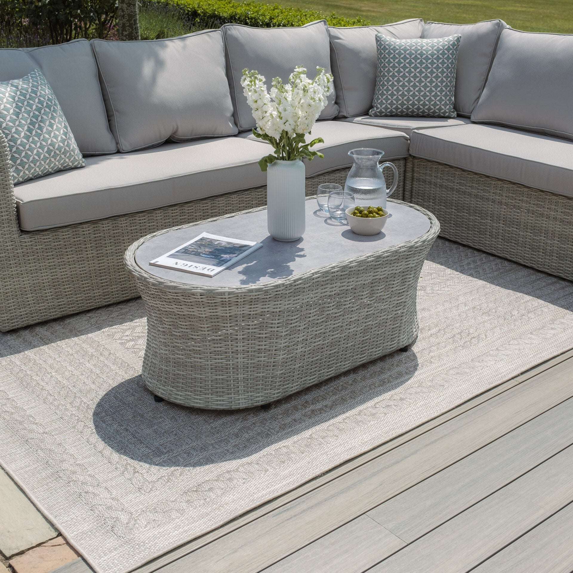 Buy Maze Oxford Large Rattan Corner Sofa Set & Armchair by Blythe Living