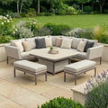Buy Maze Pulse Deluxe Corner Dining Set Latte for modern outdoor dining