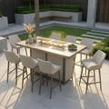 Buy Maze Regal Rectangular Bar Set with integrated fire pit table
