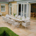 Buy Maze Sicily Open Rope Weave 8-12 Seat Maxim Extending Dining Set Latte by Blythe Living