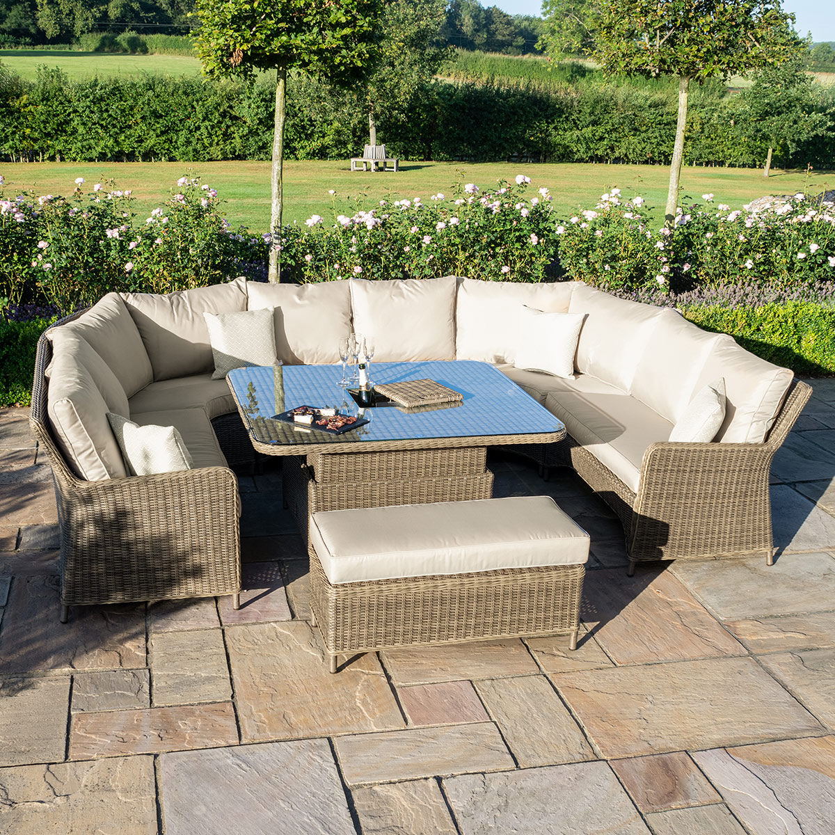 Buy Maze Winchester Royal U Shaped Rattan Sofa Set online UK