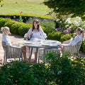 Buy Milan rope weave patio furniture set with marble effect table
