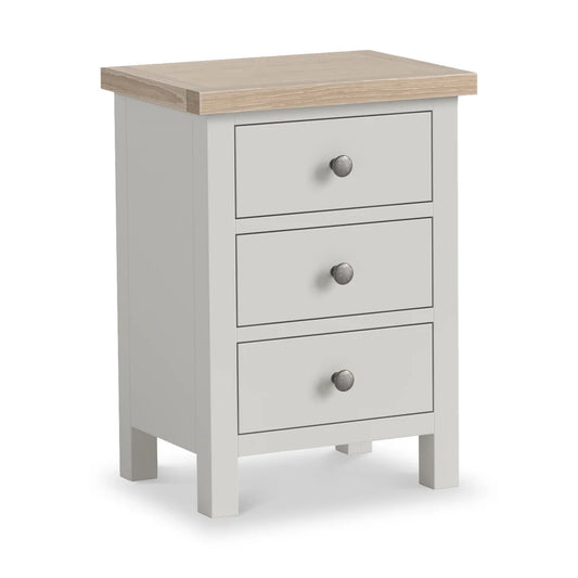 Buy Modern Country 2 Drawer Slim Bedside Table Stone Grey