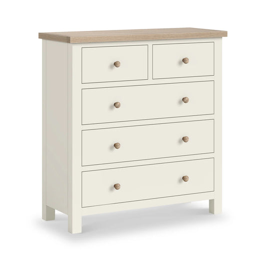 Buy Modern Country 2 Over 3 Chest of Drawers Coconut White UK
