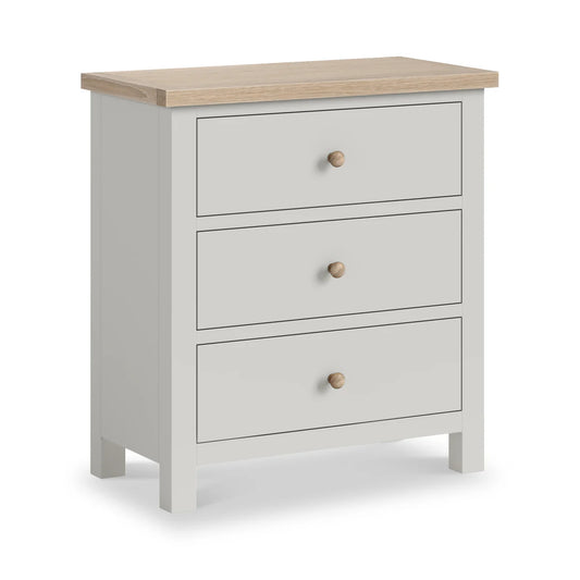 Buy Modern Country 3 Drawer Chest of Drawers Stone Grey UK
