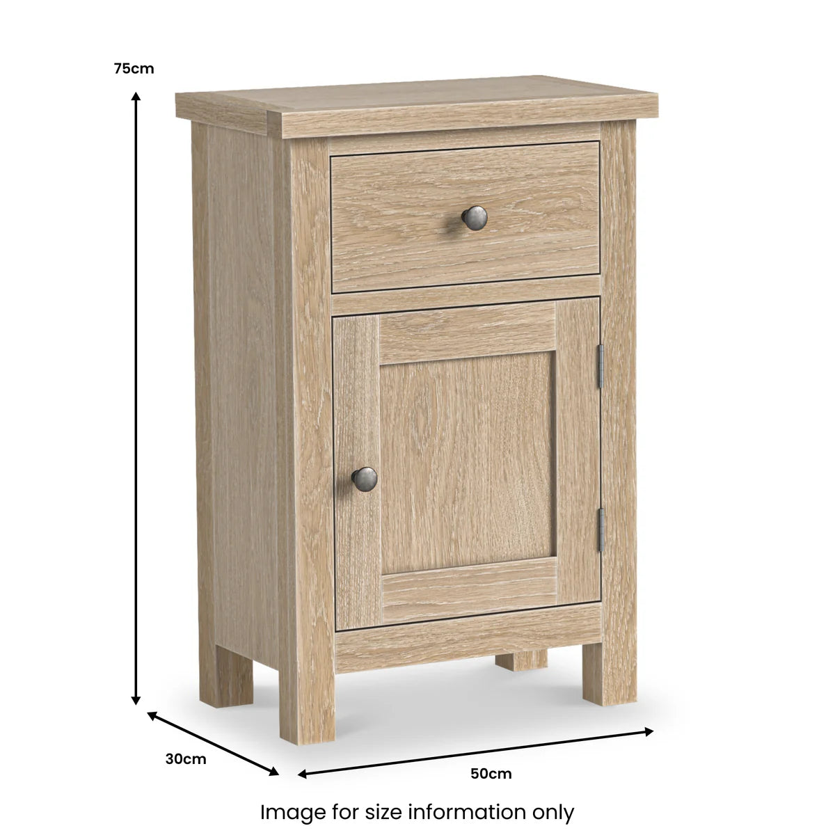 Buy Modern Country Washed Oak Single Drawer Small Cupboard Fully Assembled