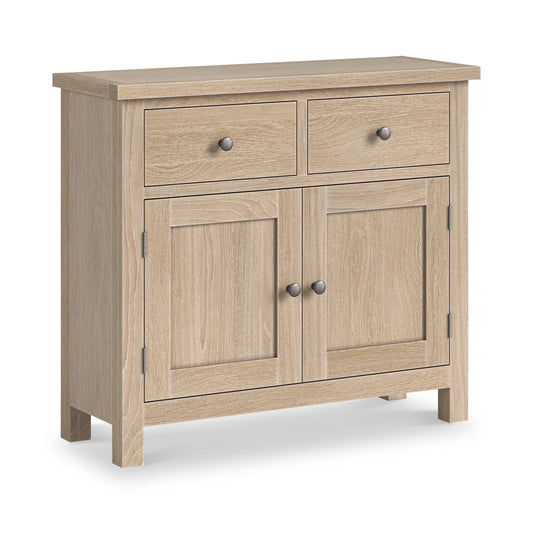 Buy Modern Country Whitewashed Oak 2-Door Small Sideboard Fully Assembled