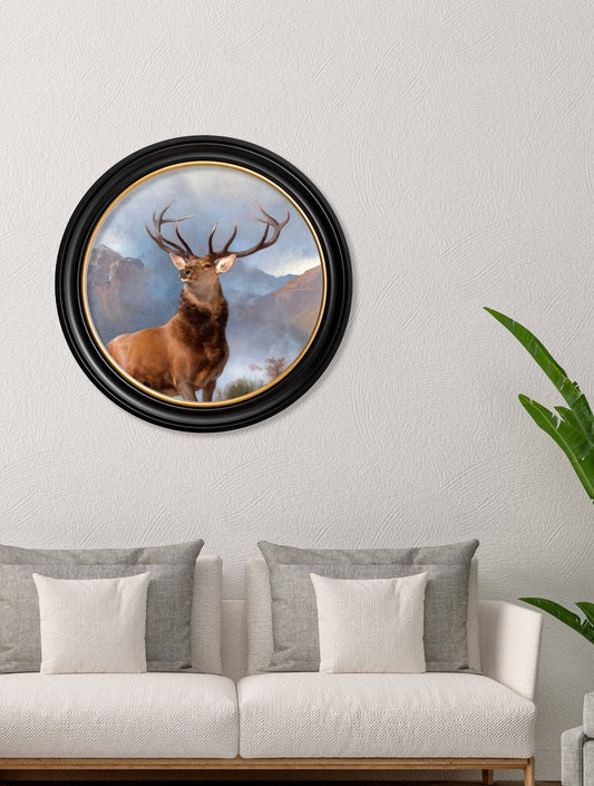 Buy Monarch of the Glen round framed wall art UK