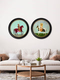 Buy Mughals Horsemen round framed prints UK Blythe Living
