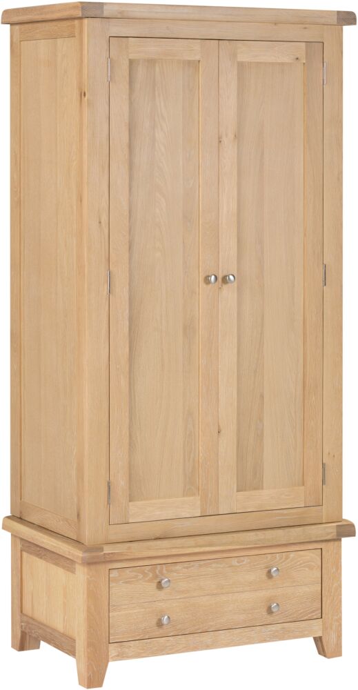 Buy Natural Oak Windsor Wardrobe with Two Doors and One Drawer