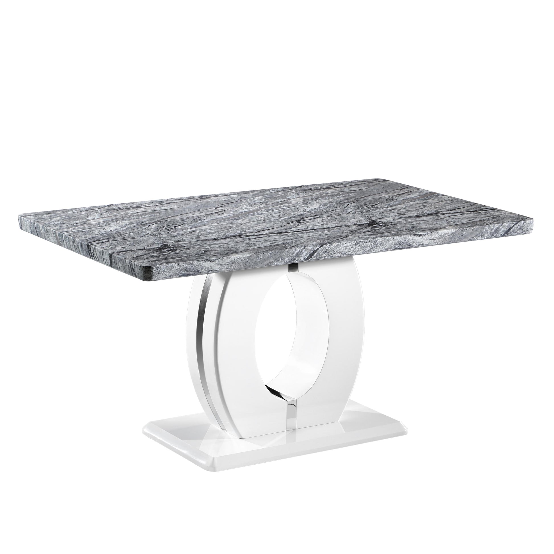 Buy Neptune Medium Marble Effect Grey White Dining Table online UK