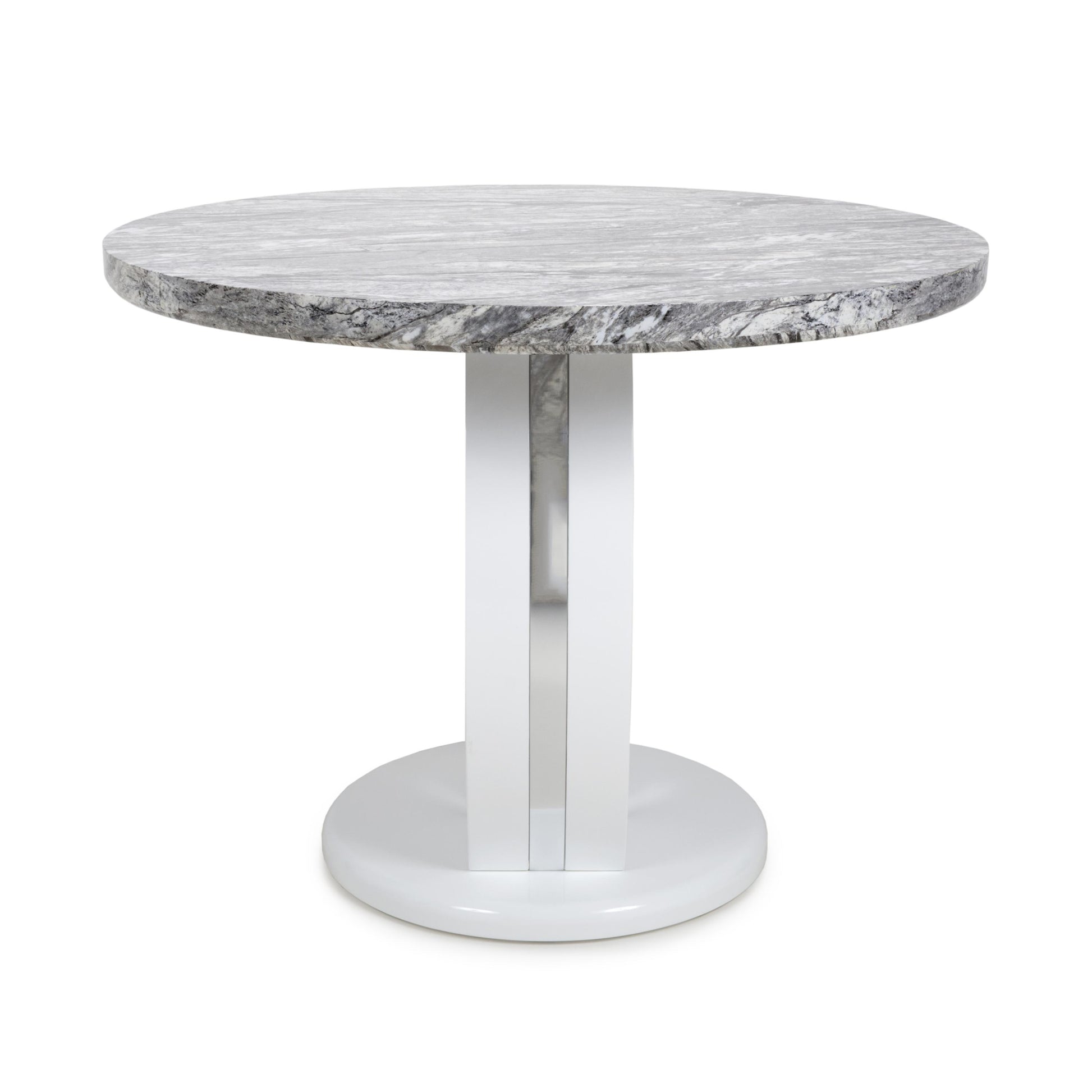 Buy Neptune Round Marble Effect Grey White Dining Table online UK